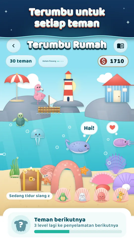 Terumbu untuk setiap teman – Belanjakan koin untuk 40 dekorasi