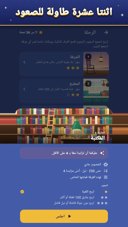 اثنتا عشرة طاولة للصعود – نجوم وغرف جديدة ولمسات قواعد