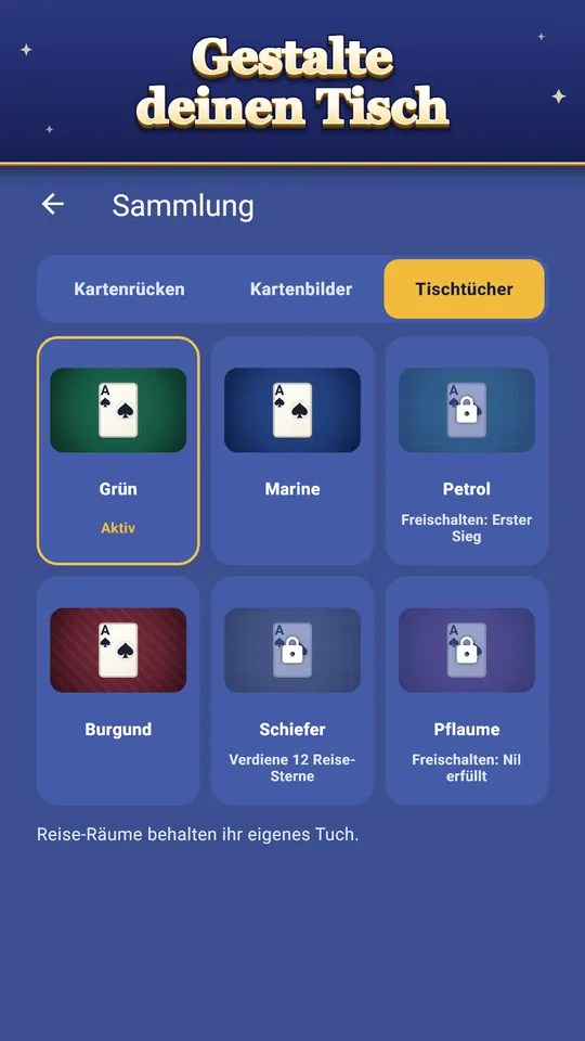 Gestalte deinen Tisch – Kartenrücken, Kartenbilder, Tischtücher