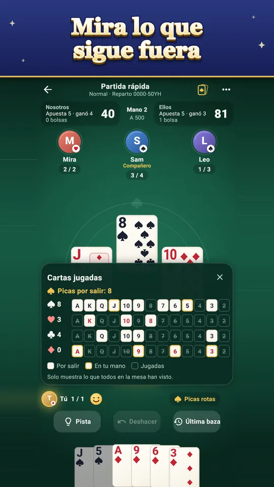 Mira lo que sigue fuera – Solo lo que toda la mesa ha visto