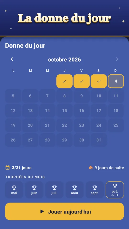 La donne du jour – Mêmes cartes pour tous, chaque jour