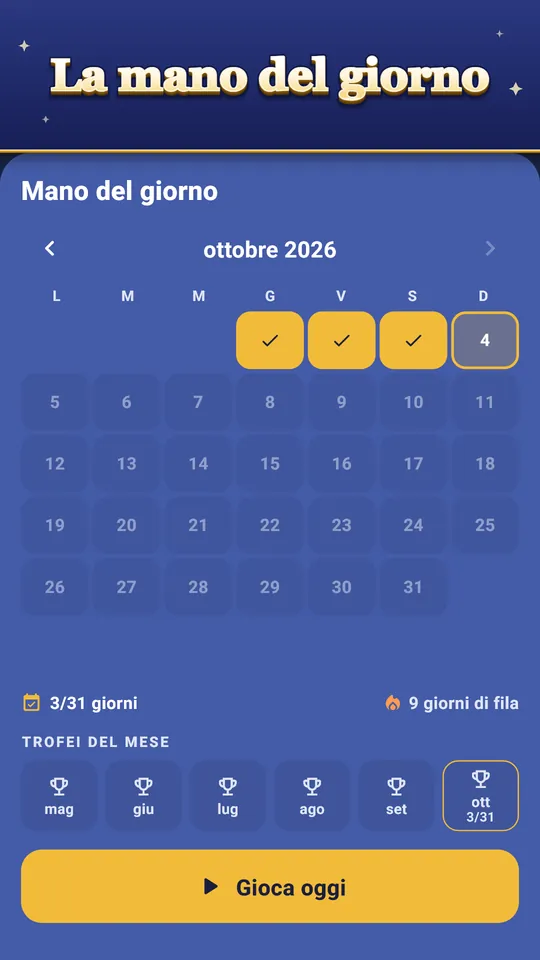 La mano del giorno – Le stesse carte per tutti, ogni giorno