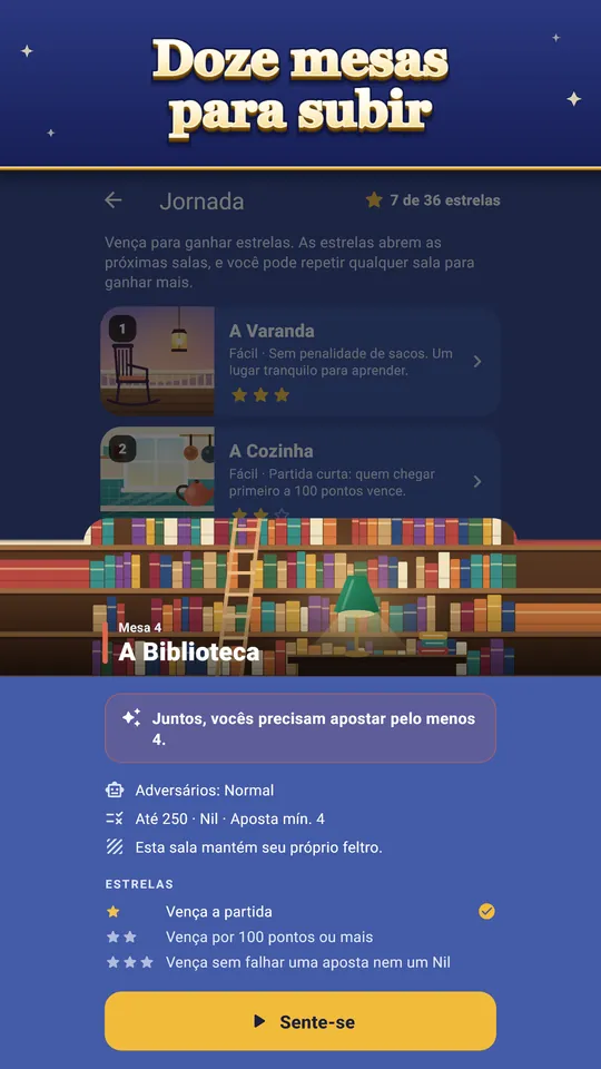 Doze mesas para subir – Estrelas, salas novas e regras extras