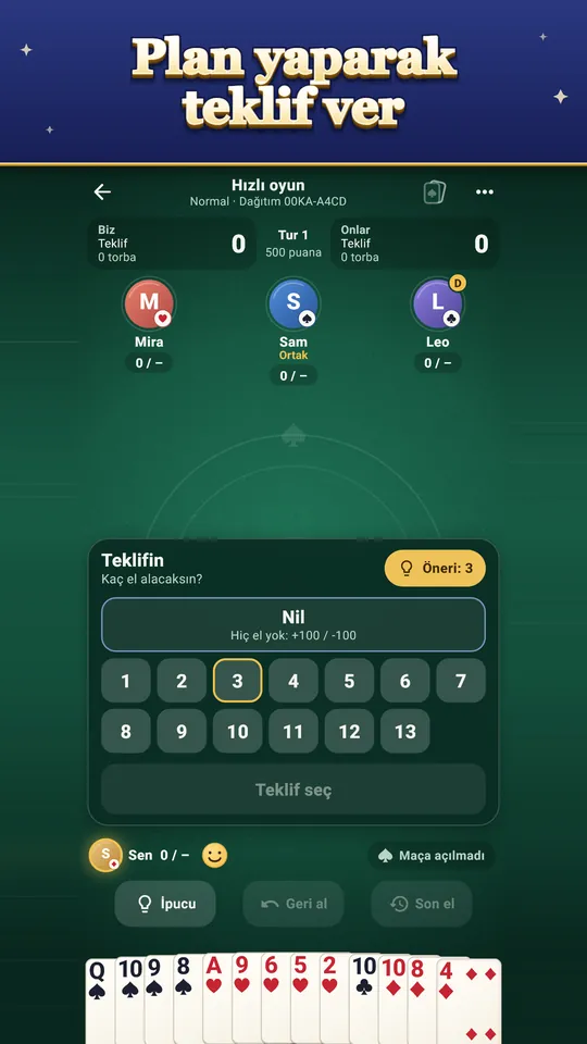 Plan yaparak teklif ver – Kontrol’e bak, kararı sen ver