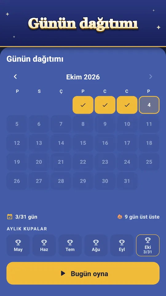 Günün dağıtımı – Herkese aynı kartlar, her gün
