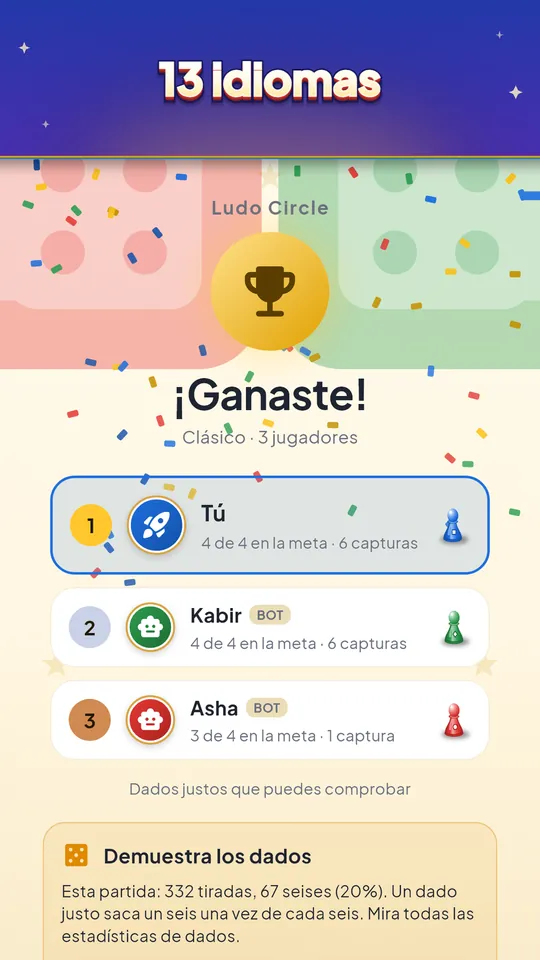 13 idiomas – Juega en tu propio idioma
