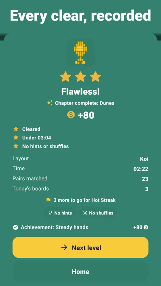 Forty-five layouts to clear – From a small Pebble to the full 144 tiles