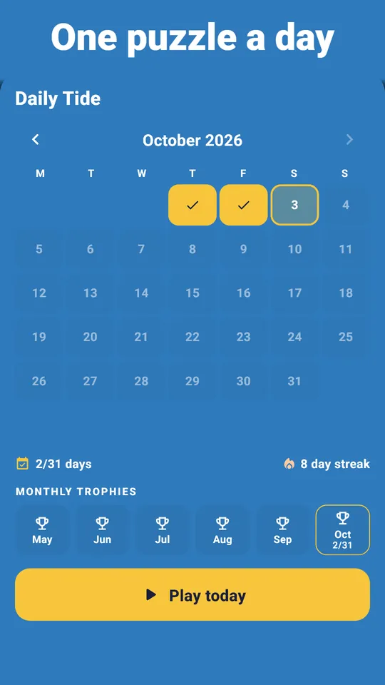 No time limit, ever – Best times, achievements, cloud save