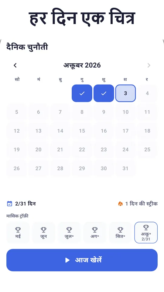 शुरुआत के लिए एक संकेत – यह उस खाने को दिखाता है जो पहले से तय है