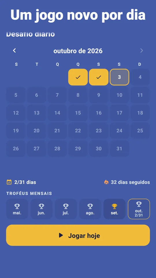 Nove temas – Baralho de quatro cores, números grandes, modo canhoto