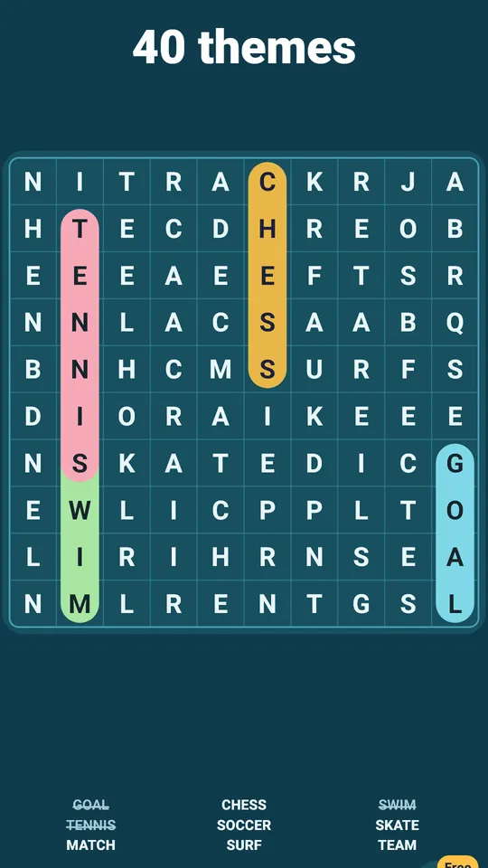 A secret word in every grid – One word is hidden off the list. It pays coins