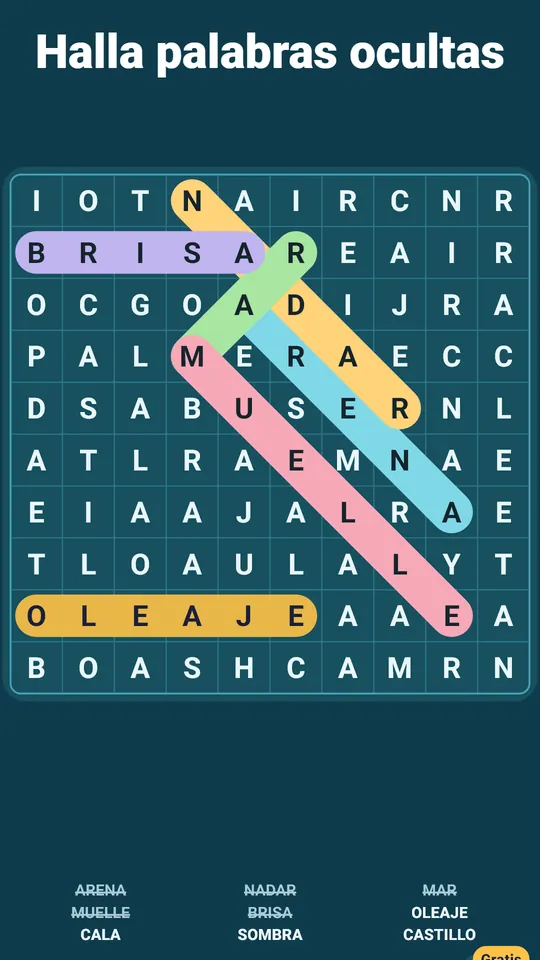 Traza la palabra y se fija – Arrastra sobre las letras y la palabra se fija